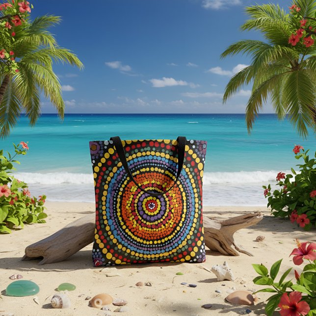 Colorful Spiral Dot Pattern Tote Bag – Vibrant Art (Créateur téléchargé)