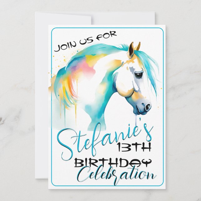 Colorful Spirit Pony 11 Anniversaire Invitation (Devant)