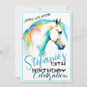 Colorful Spirit Pony 11 Anniversaire Invitation