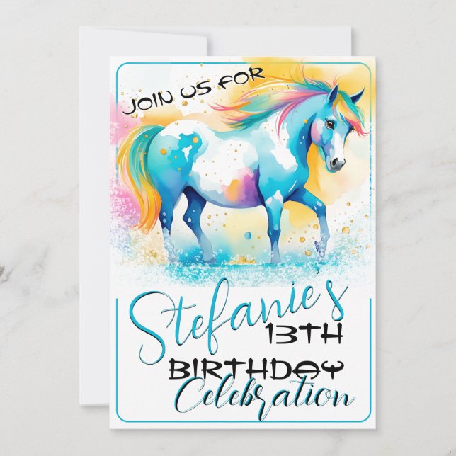 Colorful Spirit Pony 14 Anniversaire Invitation (Devant)