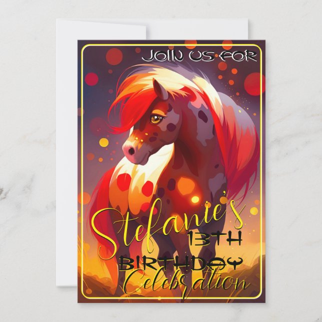 Colorful Spirit Pony 32 Anniversaire Invitation (Devant)