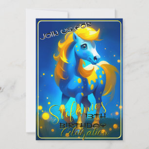 Colorful Spirit Pony 34 Anniversaire Invitation