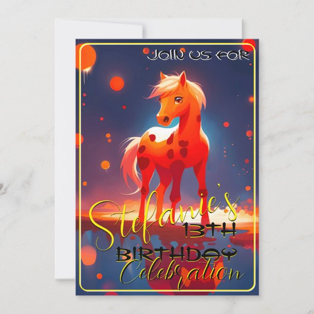 Colorful Spirit Pony 35 Anniversaire Invitation (Devant)