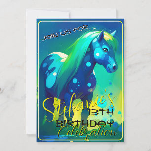 Colorful Spirit Pony 36 Anniversaire Invitation