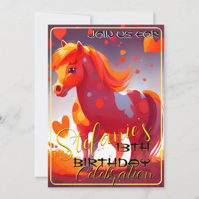 Colorful Spirit Pony 39 Anniversaire Invitation (Devant)