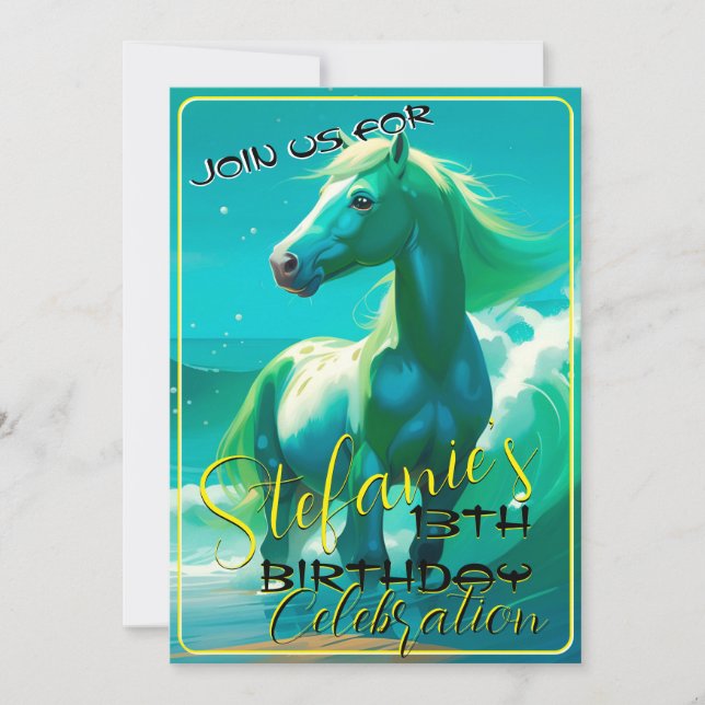 Colorful Spirit Pony 43 Anniversaire Invitation (Devant)