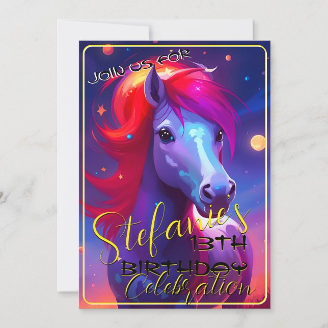 Colorful Spirit Pony 45 Anniversaire Invitation (Devant)