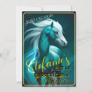 Colorful Spirit Pony 53 Anniversaire Invitation