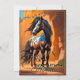 Colorful Spirit Pony 65 Anniversaire Invitation