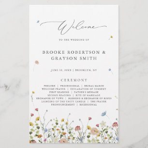Colorful Spring Fleur sauvage Meadow Wedding Progr