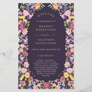 Colorful Spring Fleur sauvage Meadow Wedding Progr