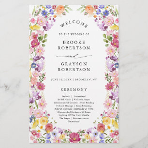 Colorful Spring Fleur sauvage Meadow Wedding Progr