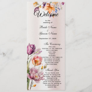 Colorful Spring Flowers Programme de mariage