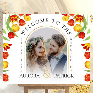 Colorful Spring Tulip Photo Mariage Affiche de bie
