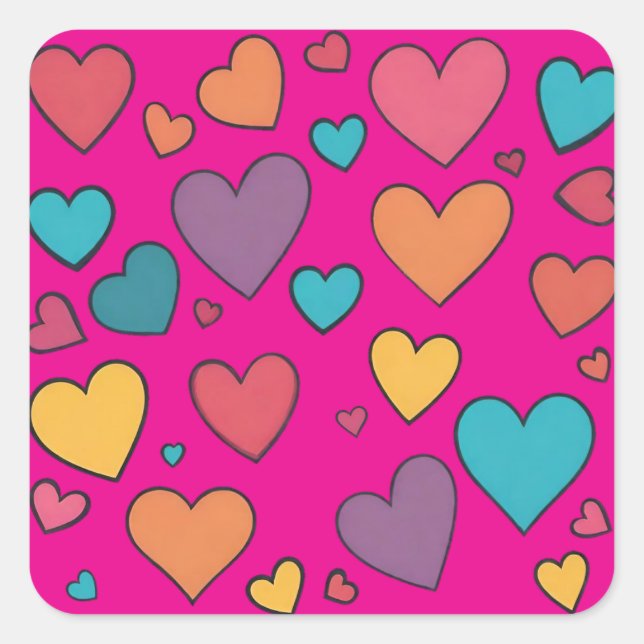 Colorful Sweet Hearts Stickers (Devant)