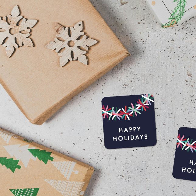 Colorful Tinsel Garland Happy Holidays Sticker (Créateur téléchargé)