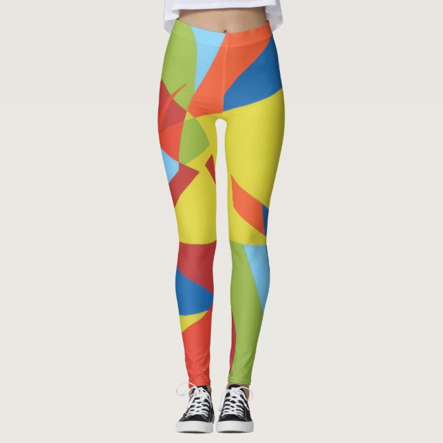 Colorful Toucan Vibes Abstract Leggings (Devant)
