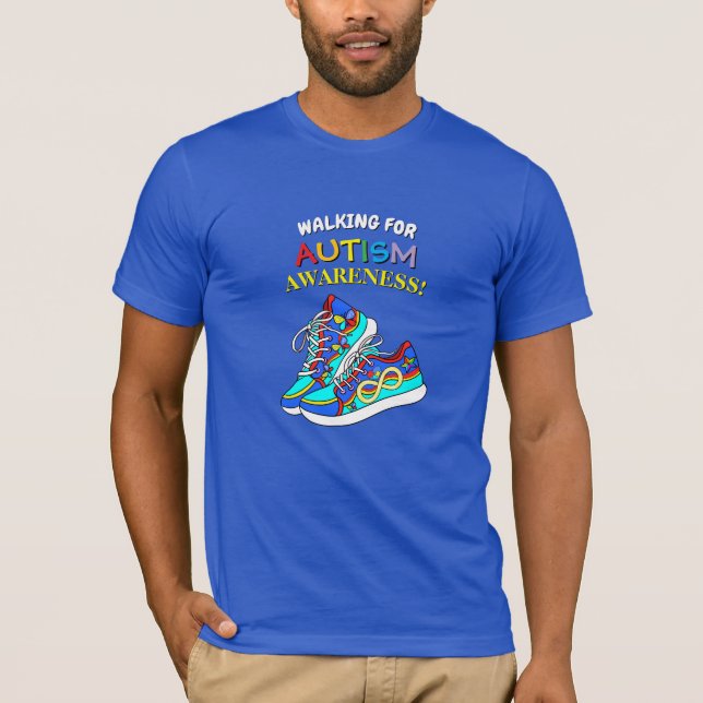 Colorful Walking for Autism Awareness T-Shirt (Devant)