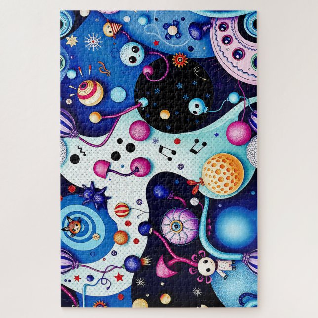 Colorful Whimsical Creatures Puzzle - Imaginaire a (Vertical)