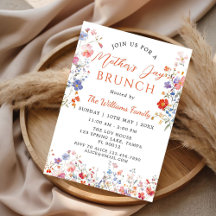 Colorful Wildflower Mother's Day Brunch Invitation