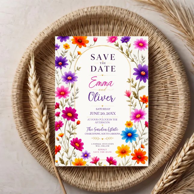 Colorful Wildflowers Wedding Invitation (Créateur téléchargé)