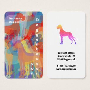 Colorfull Great Dane Kennel Cartes de visite