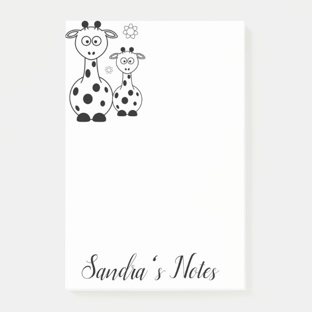 Coloriage de girafe avec des Post-it (Devant)