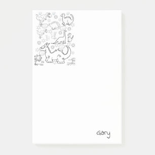 Coloriage dinosaures avec des Post-it Notes