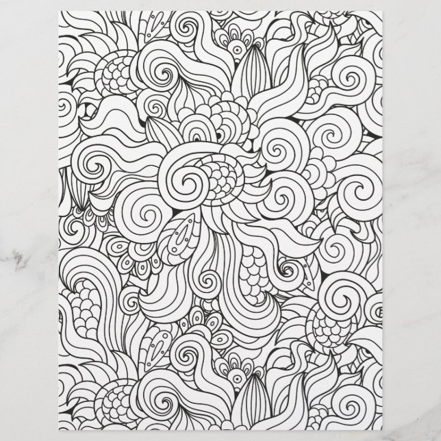 Coloriage Page Flower Explosion Papier (Devant)