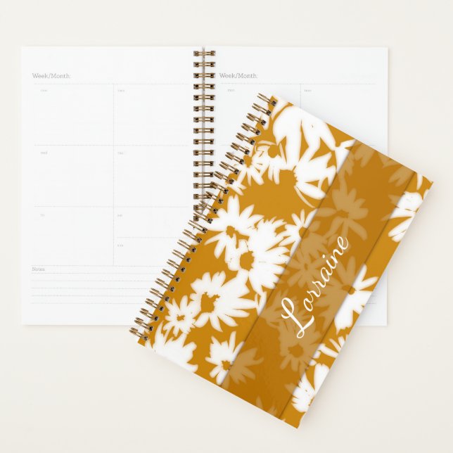 Colorie-moi Planner Daisies Or (Devant avec enveloppe)