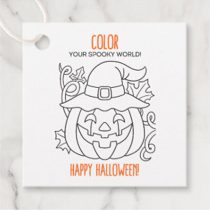 Colorier les étiquettes cadeaux Halloween
