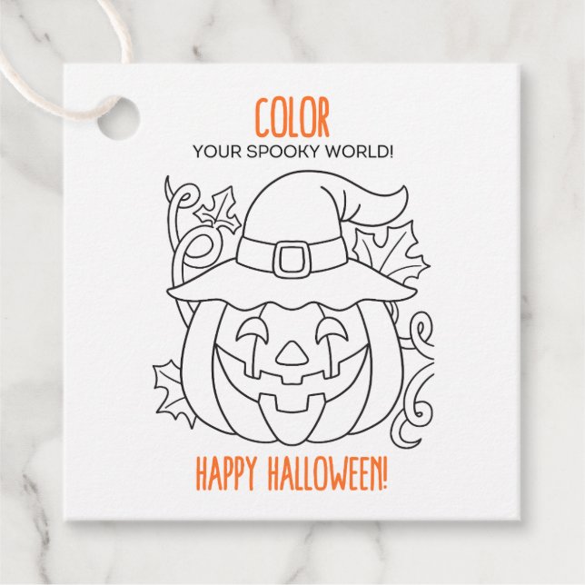 Colorier les étiquettes cadeaux Halloween (Devant)