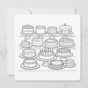 Coloriez votre propre carte d'anniversaire joyeux