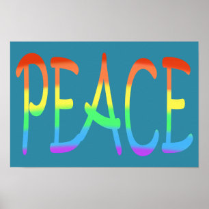 Coloris Arc-en-ciel colorés Posters de mots de pai