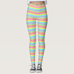 Coloris pastel Leggings rayés