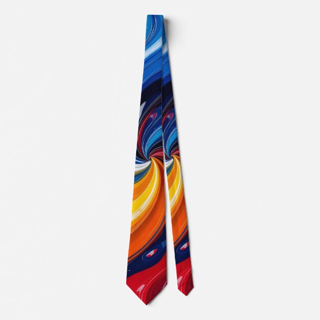 Colorté Tourbillons Col cravate pour hommes (Devant)