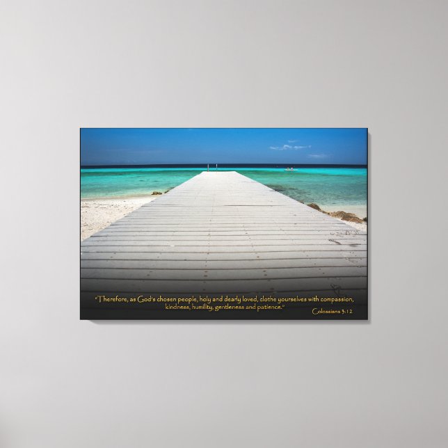 Colossiens 3:12 La Bible chrétienne Verse Toile Ar (Recto)