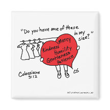 Colossiens 3:12 Rouge Heart Magnet