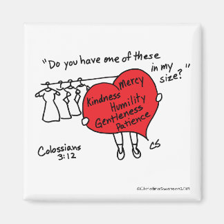Colossiens 3:12 Rouge Heart Magnet