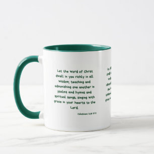 Colossiens 3:16 KJV Bible Verse Mug à deux tons
