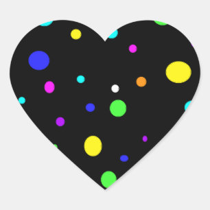 Coloured Orbs-coeur autocollant