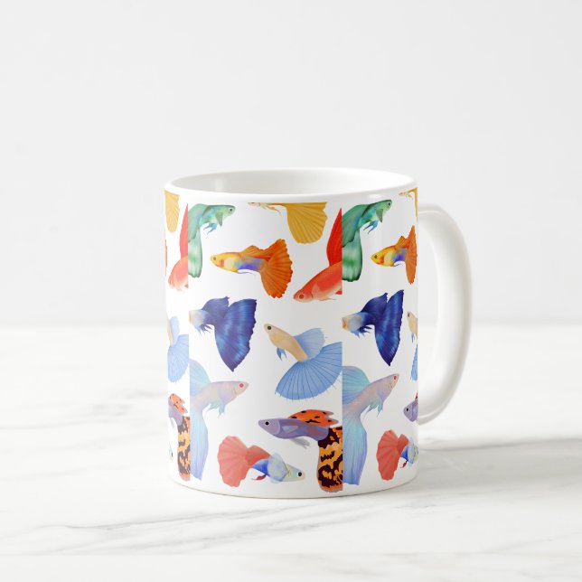 Colourful Whimsical Fish – Cute Aesthetic Mug Gift (Devant droit)