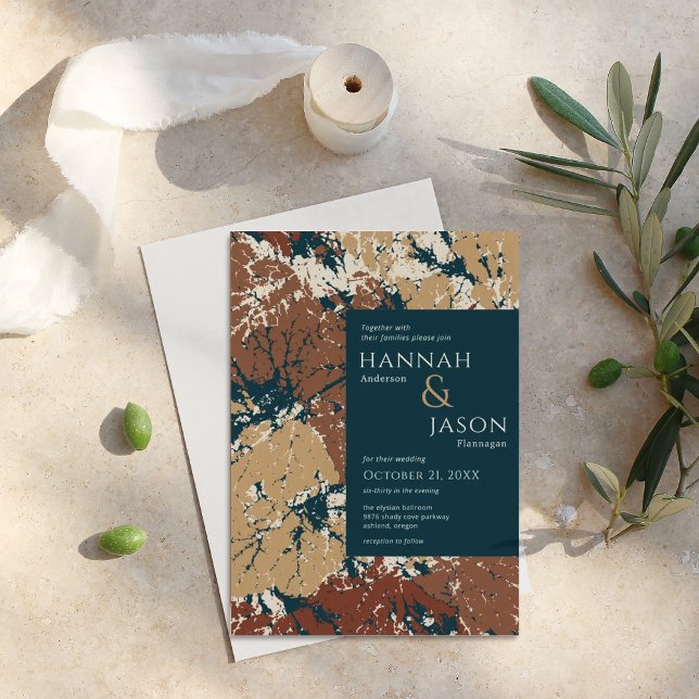 Colours d'automne Organique Invitation Feuilles Ab (Créateur téléchargé)