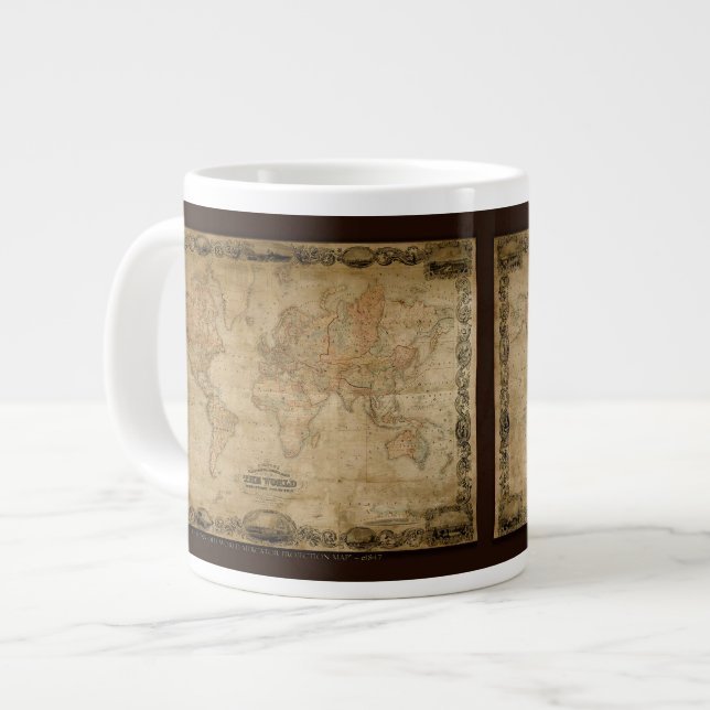 Colton's Old World Map Jumbo Soup Mug (Devant gauche)