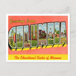 Columbia, Missouri Vintage Big Letters Carte posta