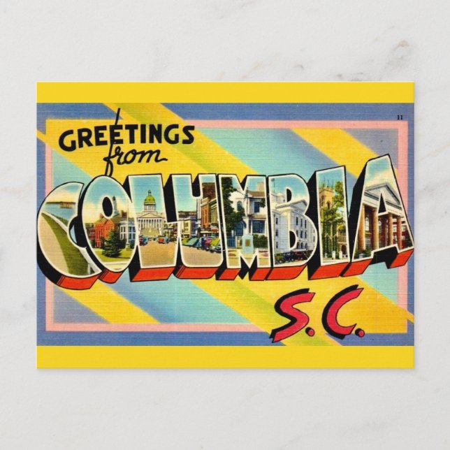 Columbia SC Carte de vœux colorée (Devant)