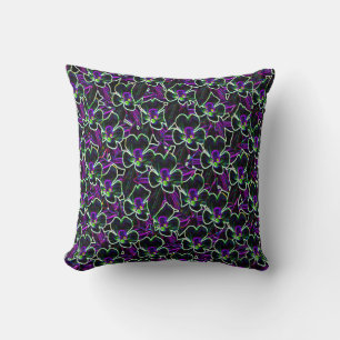 Columbine Flower Motif en Coussin Neon
