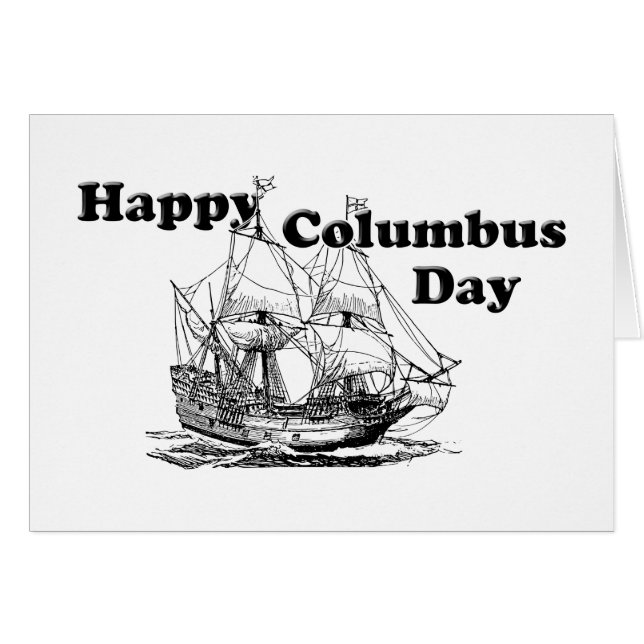 Columbus Day Ship Greeting Card (Devant horizontal)