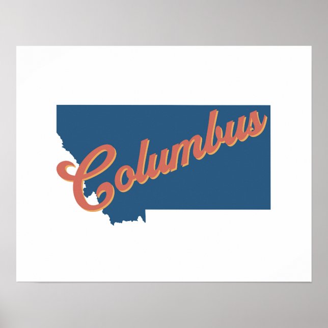 Columbus, impression de l'État du Montana (Devant)
