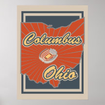 Columbus, Ohio Art Imprimer - Affiche de voyage - 
